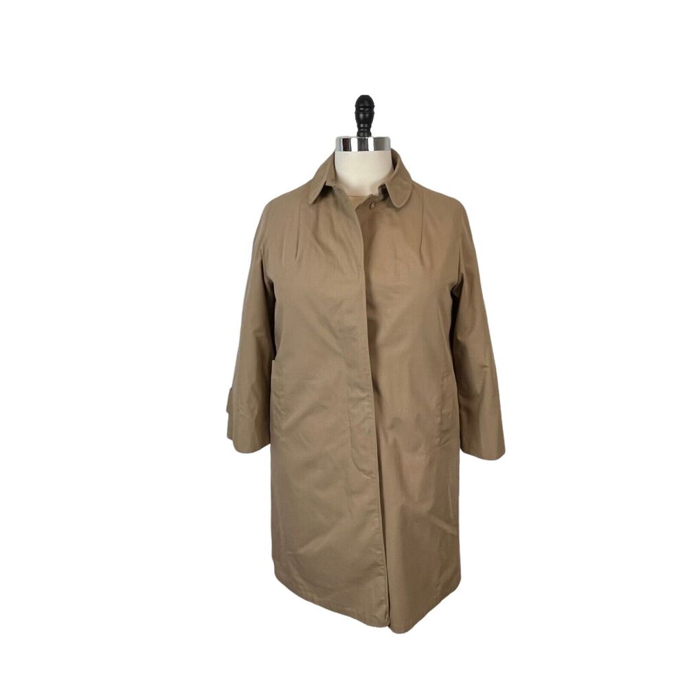 Trench Coat Vintage Carol Brent Women Camel Tan Overcoat Zip Out Liner Size XL